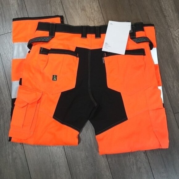 Men's Bjornklader Hivis Work Pants Orange Black US 40/EU 56 - Picture 3 of 8